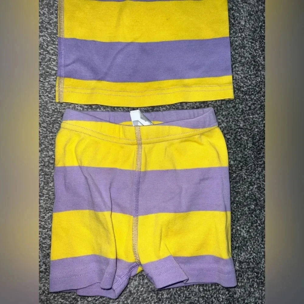 Hanna Andersson stripped shorts pajamas size 2